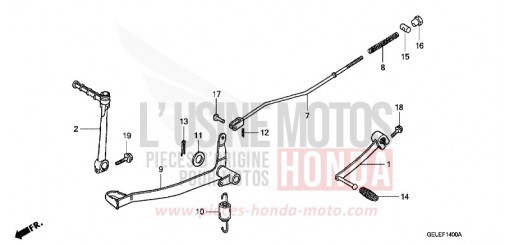 BRAKE PEDAL/KICK STARTERARM CRF50F8 de 2008